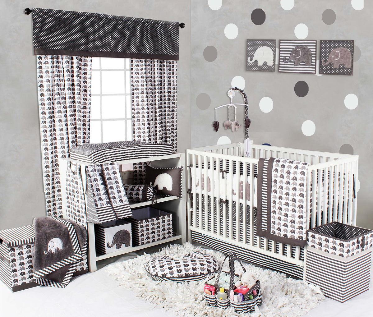 7Pcs Stylish Baby Bedding Set Black