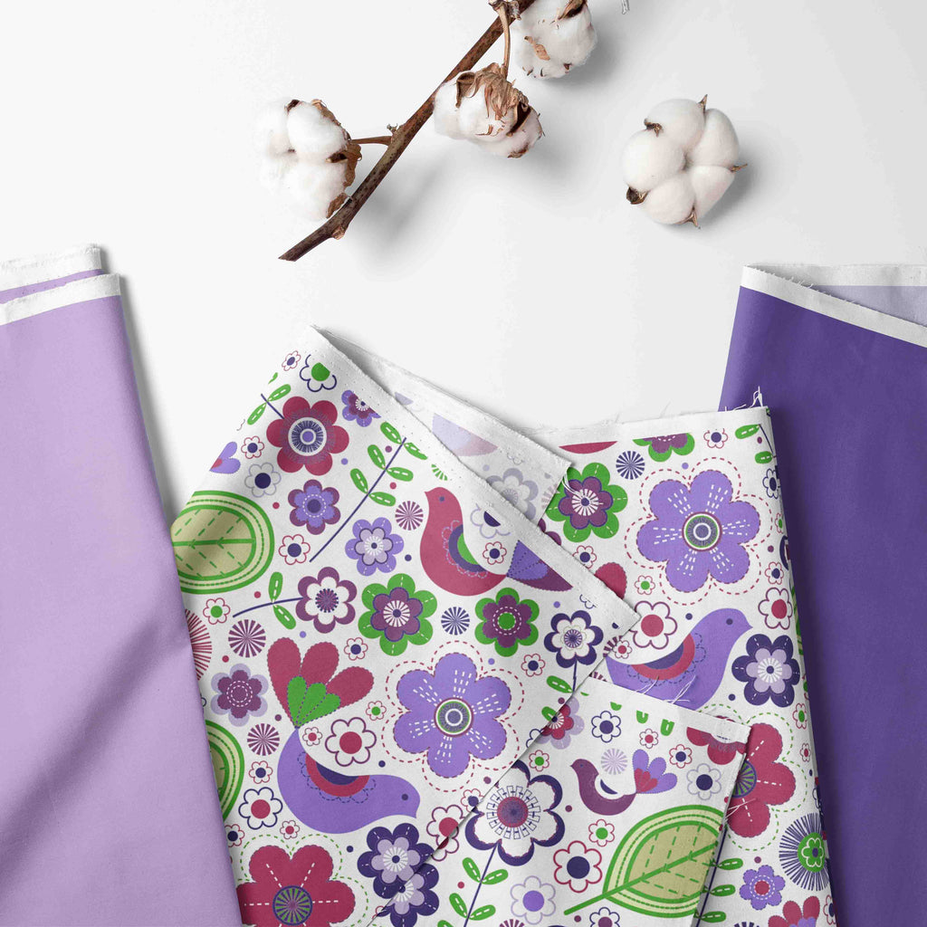 Bacati - Botanical Purple/Lilac/Green/Plum Girls Quilted Changing Pad Cover - Bacati