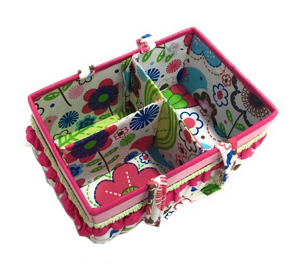 Bacati - Botanical, Girls Nursery Kids Storage. Pink/Aqua/Fuchsia/Green - Bacati - Nursery/Kids Storage - Bacati