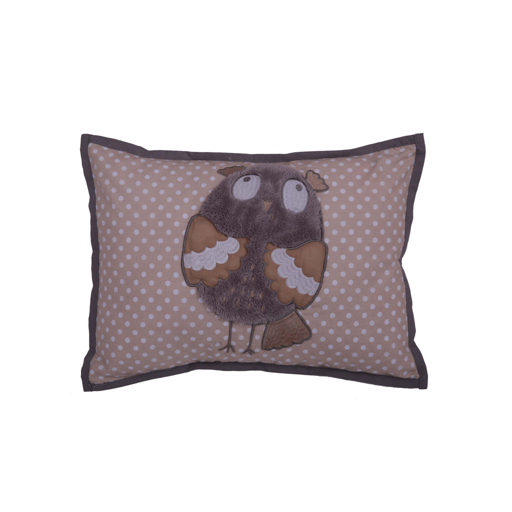 Decorative Pillow, Owls in the Woods Beige/Grey - Bacati - Dec Pillow or Rocker Dec Pillow - Bacati