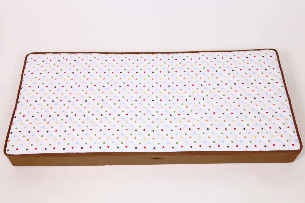 Baby & Me Giraffe Orange/Green/Blue/Red/Brown Neutral Quilted Changing Pad Cover - Bacati - Changing pad cover - Bacati