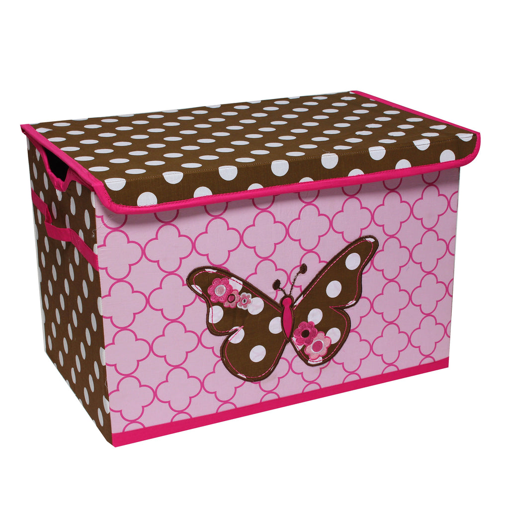 Bacati - Butterflies Girls Nursery Kids Storage Items, Pink/Chocolate - Bacati - Nursery/Kids Storage - Bacati