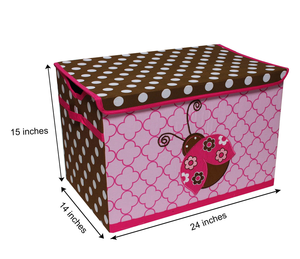 Bacati - Ladybugs Girls Nursery Kids Storage Items, Pink/Chocolate - Bacati - Nursery/Kids Storage - Bacati