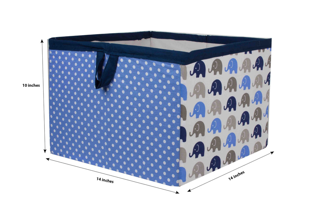 Bacati - Elephants Nursery Storage Items, Blue/Grey - Bacati - Nursery/Kids Storage - Bacati