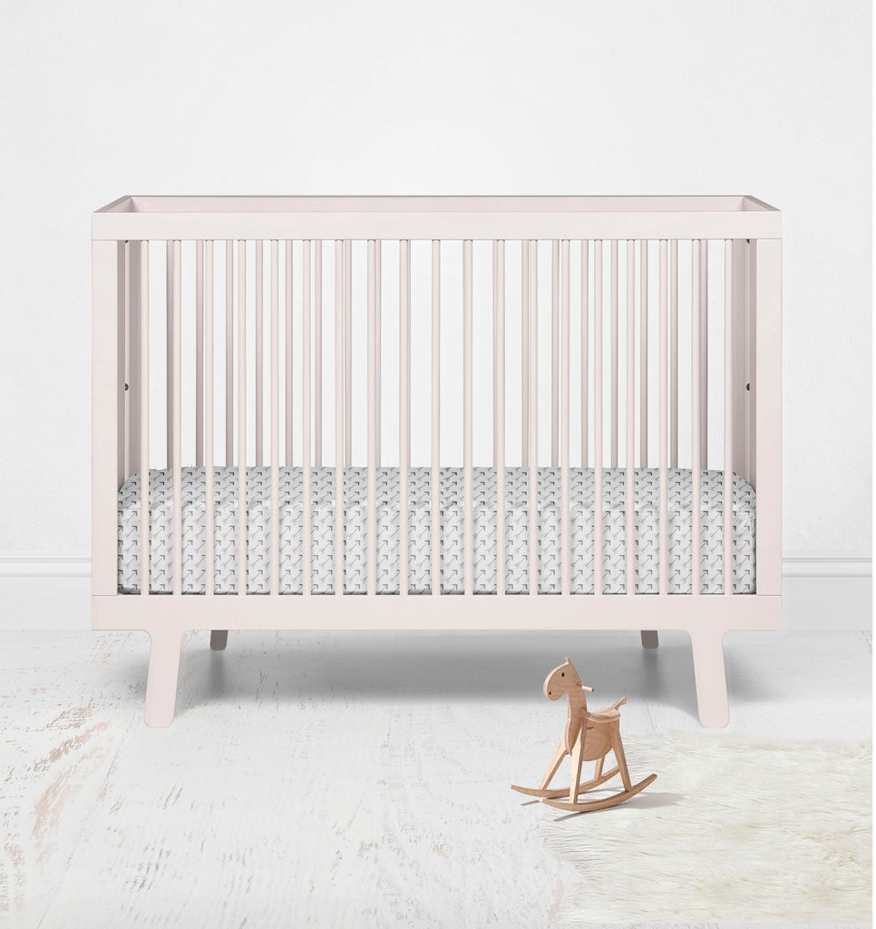 Crib or Toddler Bed Fitted Sheet 100% Cotton Percale, Playful Fox Orange/Grey - Bacati - Crib/Toddler Fitted Sheet - Bacati
