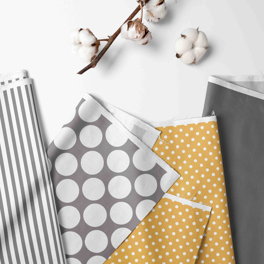 Bacati - Dots/Stripes Grey/Yellow Neutral Quilted Changing Pad Cover - Bacati - Changing pad cover - Bacati