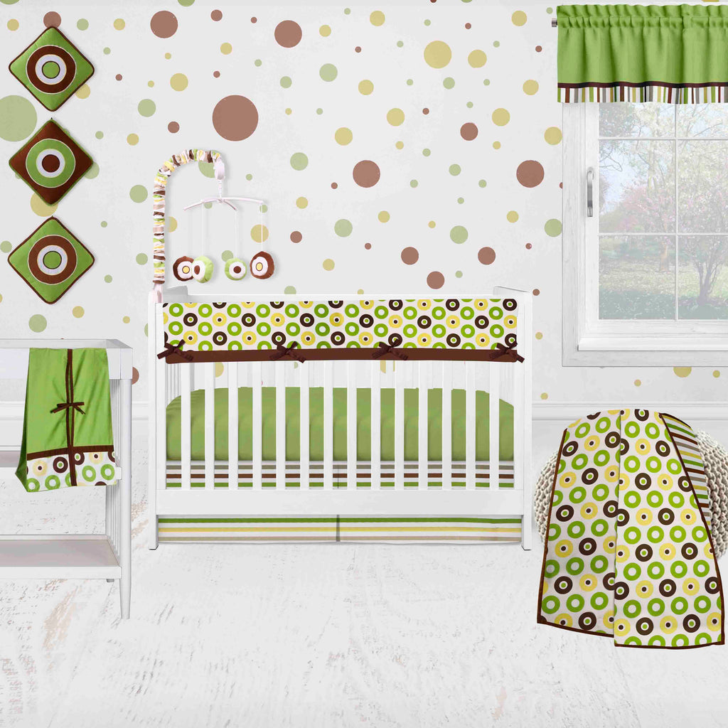 Neutral Modern Dots Stripes Green Yellow Beige Brown