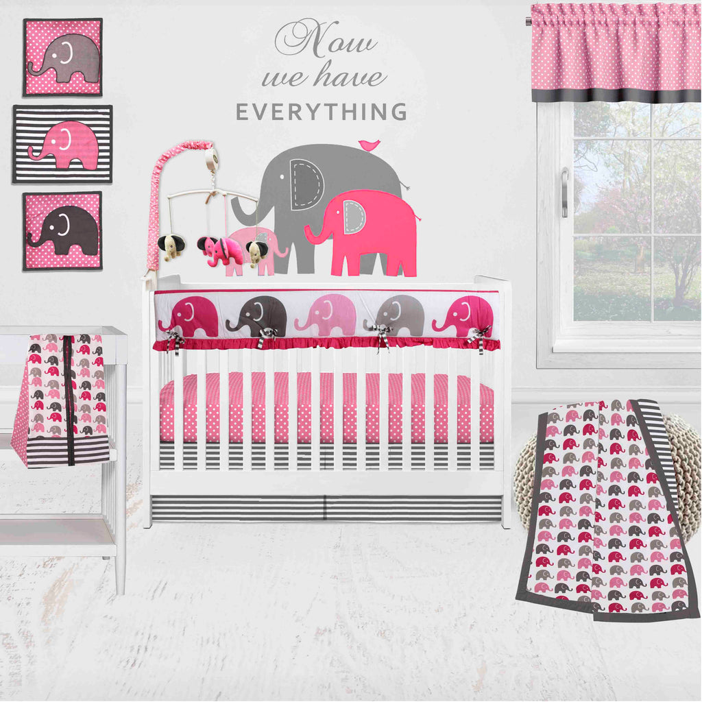 Elephants, Pink/Fuchsia/Grey