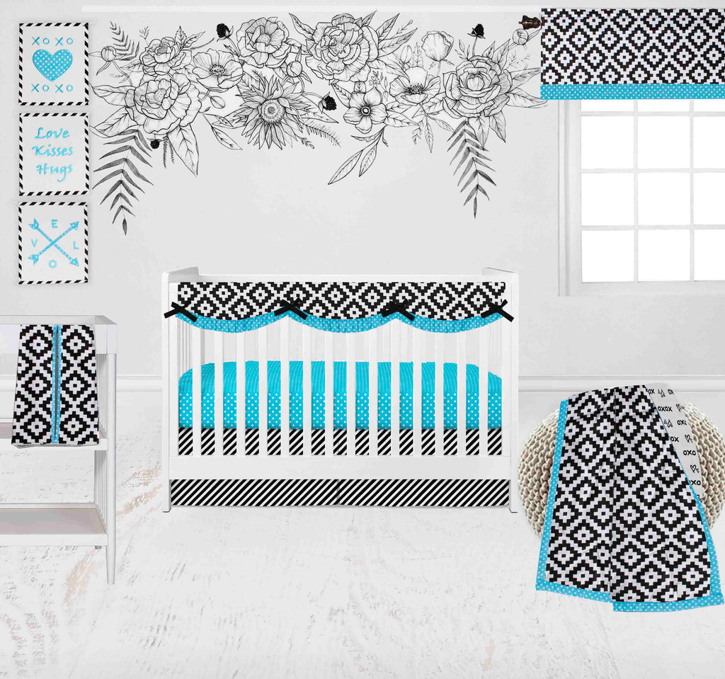 Love Aztec Diamonds Black Aqua Neutral