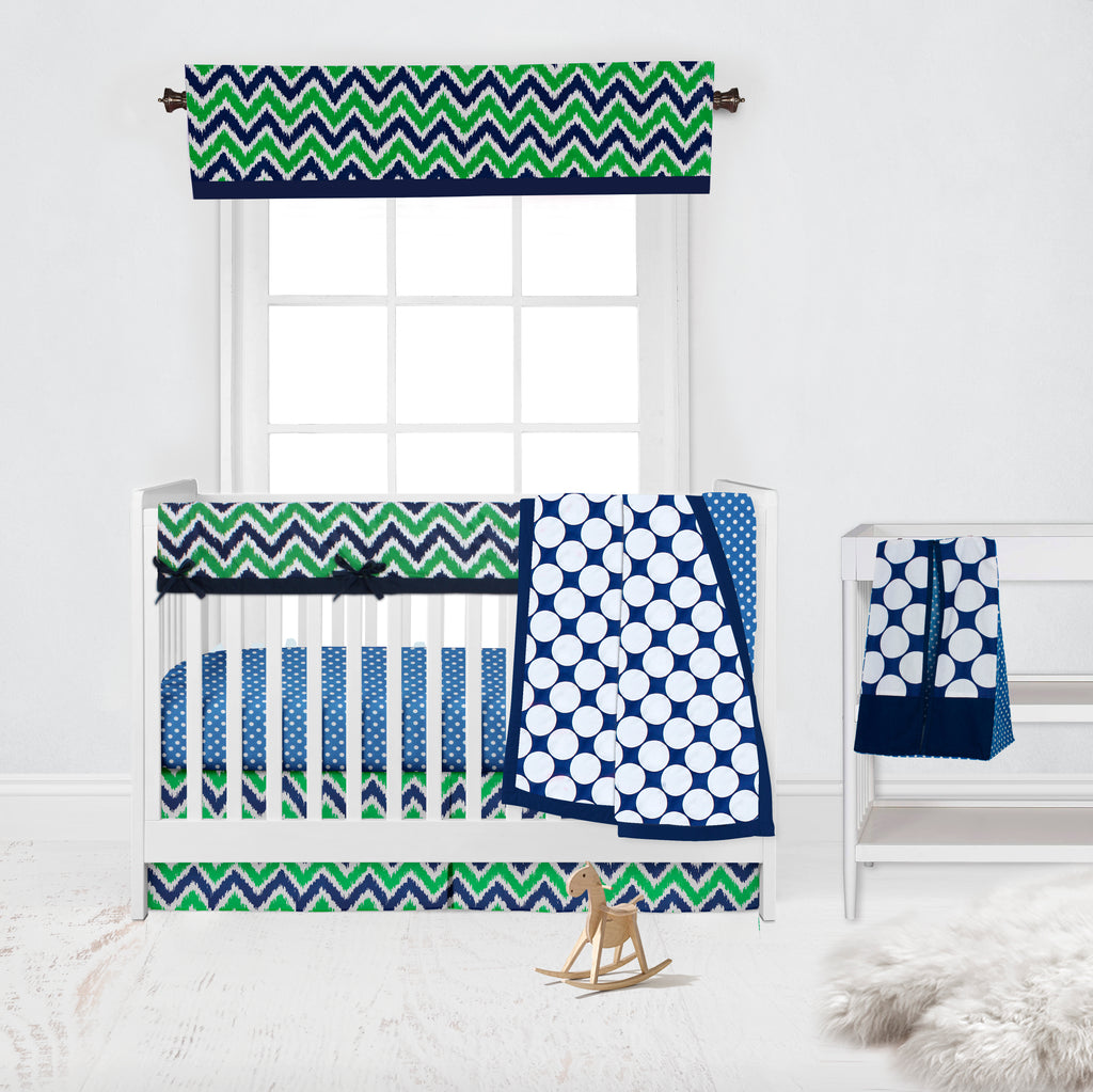 Mix N Match Ikat Chevron/Dots, Navy/Green