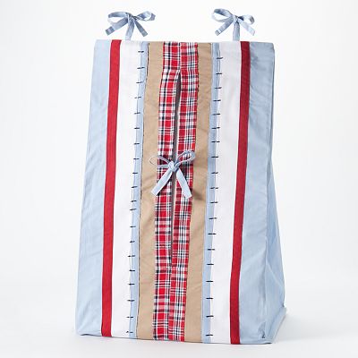 Bacati - Plaids and Stripes Blue/Navy/Red/Beige Boys Crib Bedding Set - Bacati