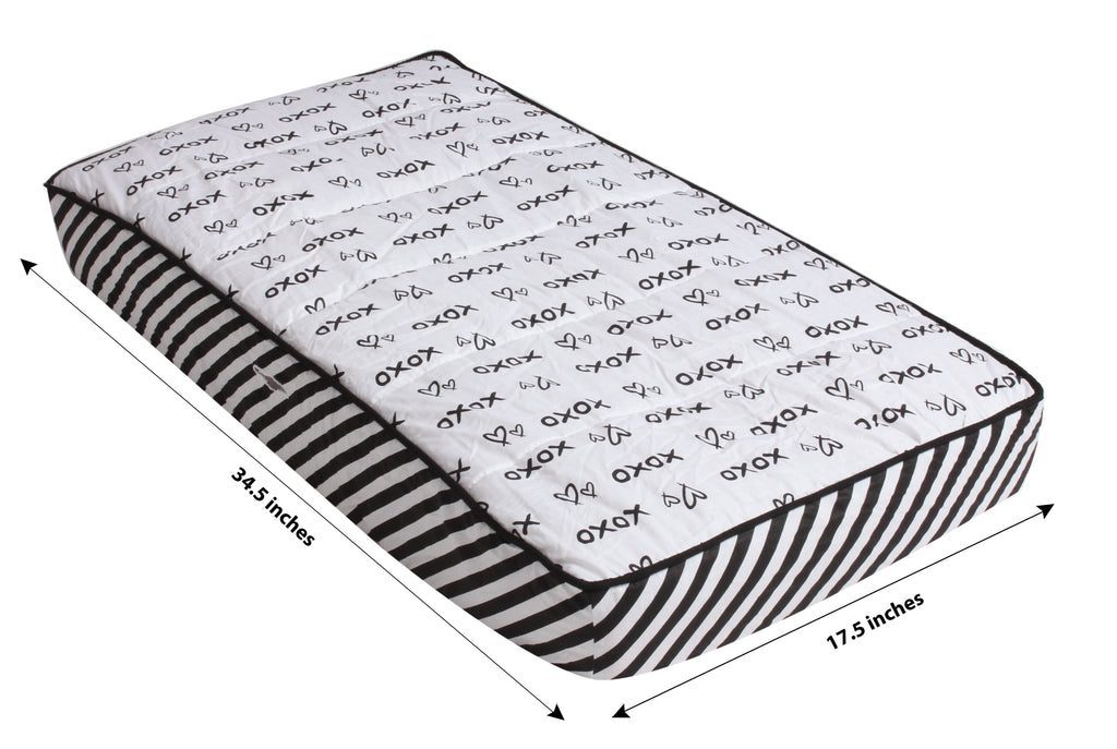 Aztec Love Black Neutral Quilted Changing Pad Cover - Bacati - Changing pad cover - Bacati