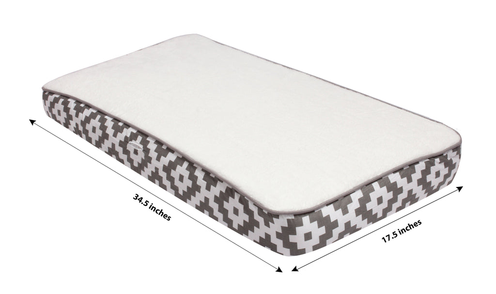 Aztec Love Grey Neutral Quilted Changing Pad Cover - Bacati - Changing pad cover - Bacati