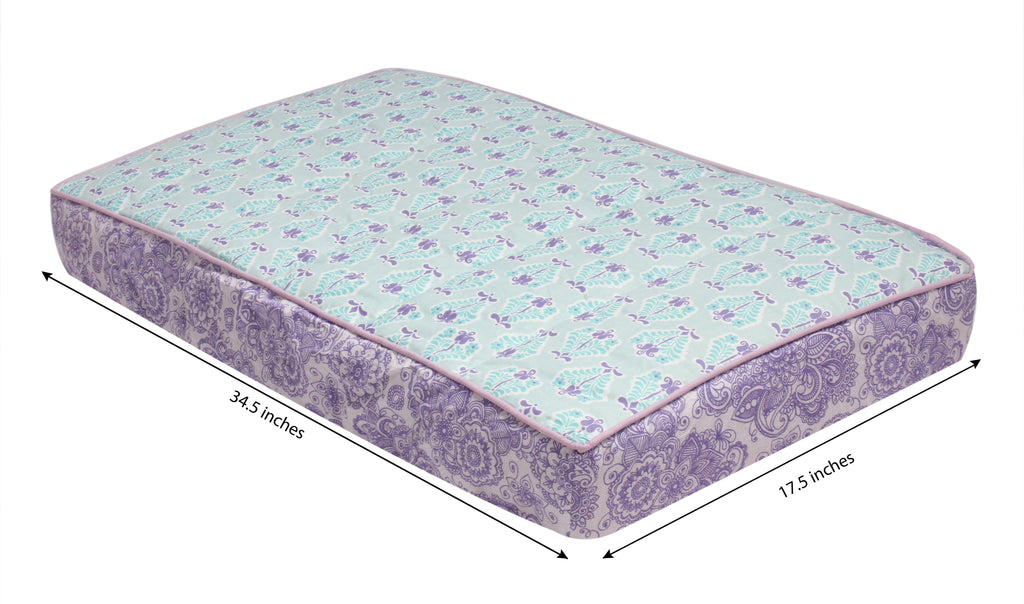 Paisley Isabella Purple/Aqua/Lilac Girls Quilted Changing Pad Cover - Bacati - Changing pad cover - Bacati