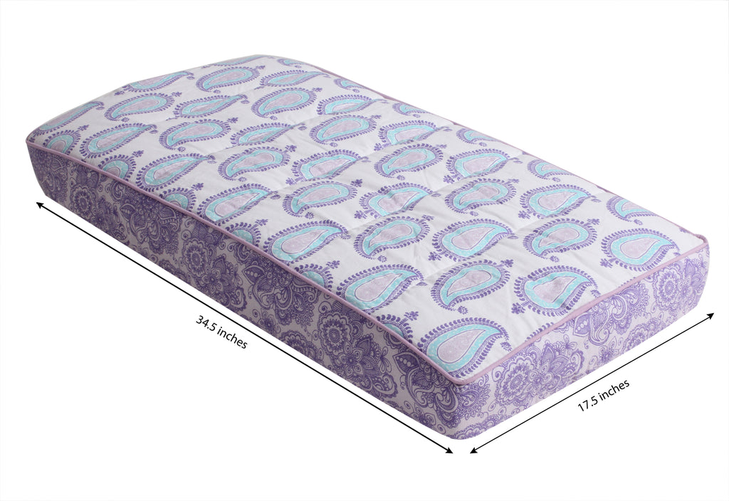 Paisley Isabella Purple/Aqua/Lilac Girls Quilted Changing Pad Cover - Bacati - Changing pad cover - Bacati