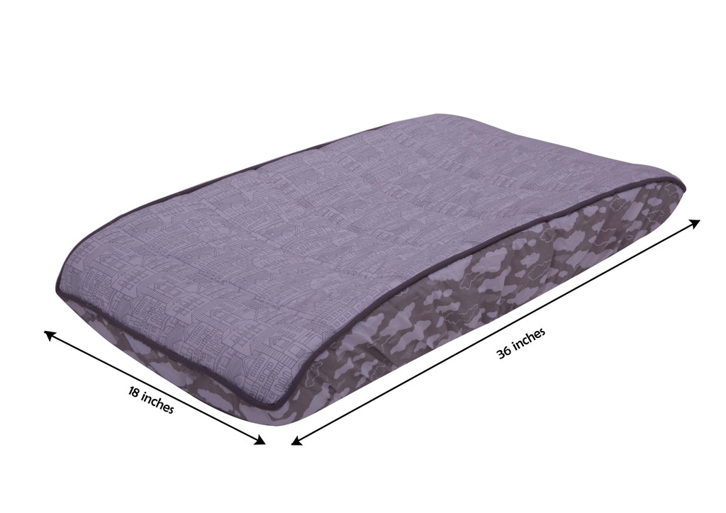 Clouds in the City White/Grey Neutral Quilted Changing Pad Cover - Bacati - Changing pad cover - Bacati