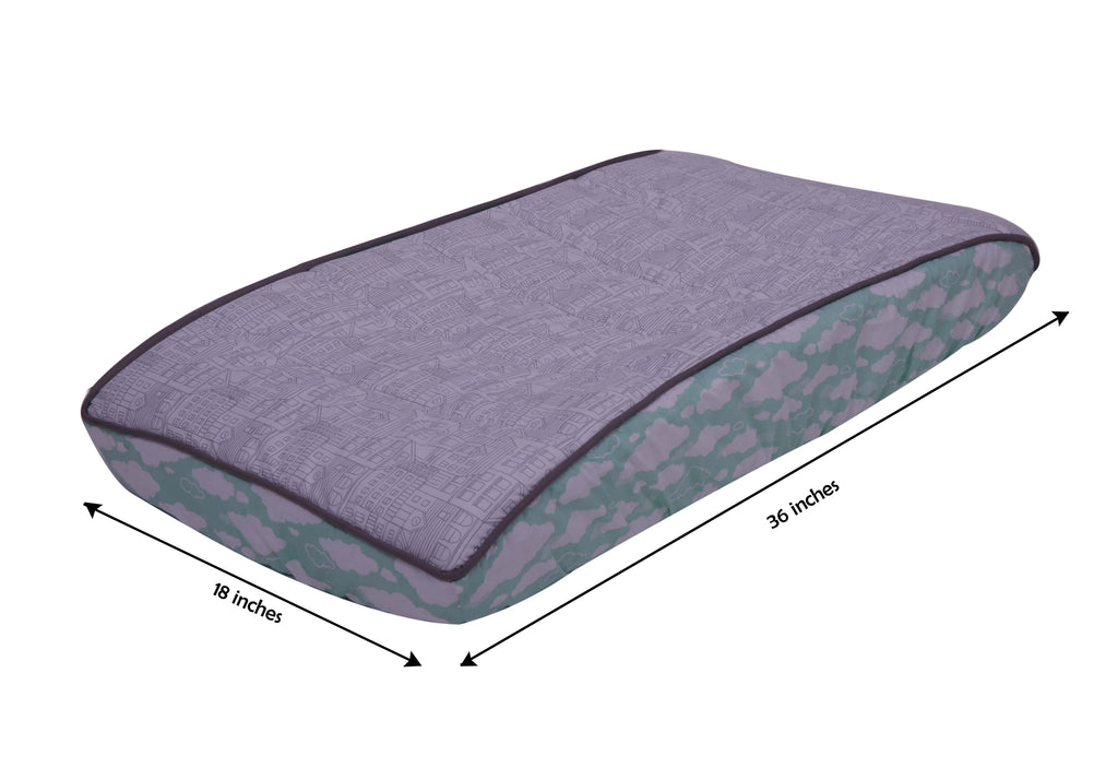 Clouds in the City Mint/Grey Neutral Quilted Changing Pad Cover - Bacati - Changing pad cover - Bacati