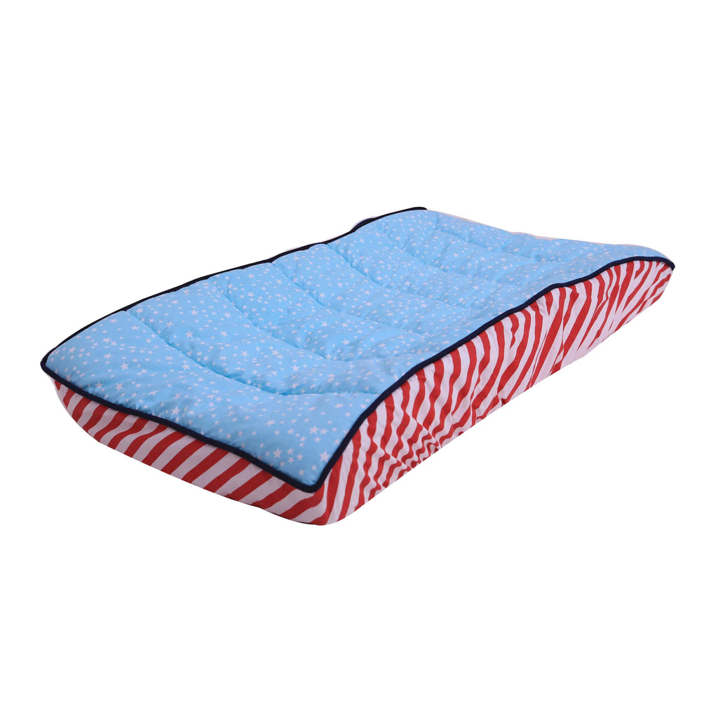 Airspace Aqua/Red/Orange/Green/Navy Boys Quilted Changing Pad Cover - Bacati - Changing pad cover - Bacati