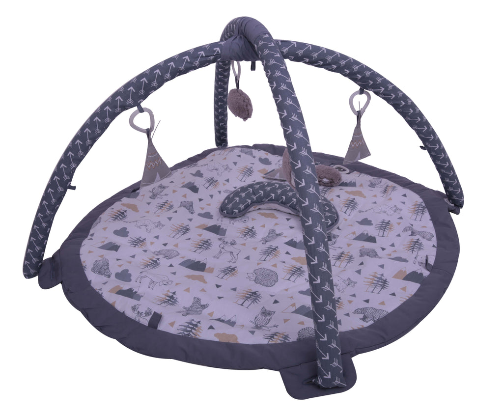 Bacati - Playmat/Baby Activity Gym with Mat, Woodlands Beige/Grey - Bacati