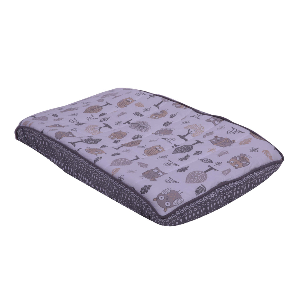 Owls in the Woods Beige/Grey Quilted Changing Pad Cover - Bacati - Changing pad cover - Bacati