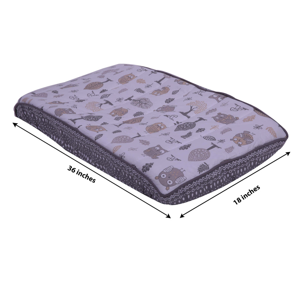 Owls in the Woods Beige/Grey Quilted Changing Pad Cover - Bacati - Changing pad cover - Bacati