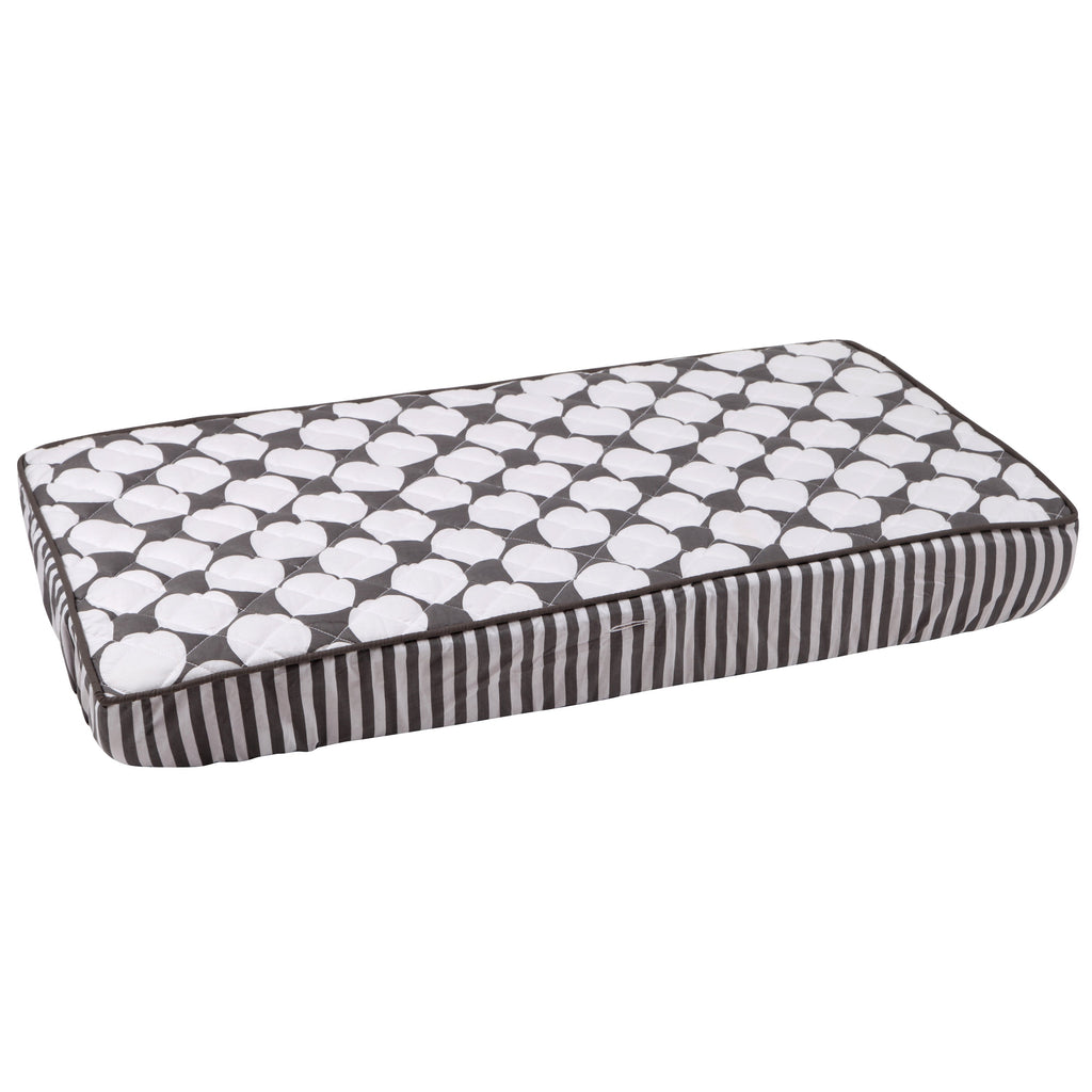 Dots/Stripes Grey/Yellow Neutral Quilted Changing Pad Cover - Bacati - Changing pad cover - Bacati