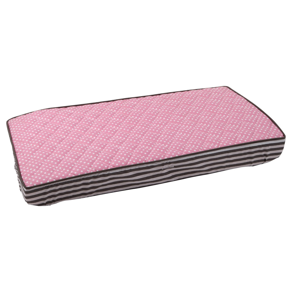 Elephants Pink/Grey Quilted Changing Pad Cover - Bacati - Changing pad cover - Bacati