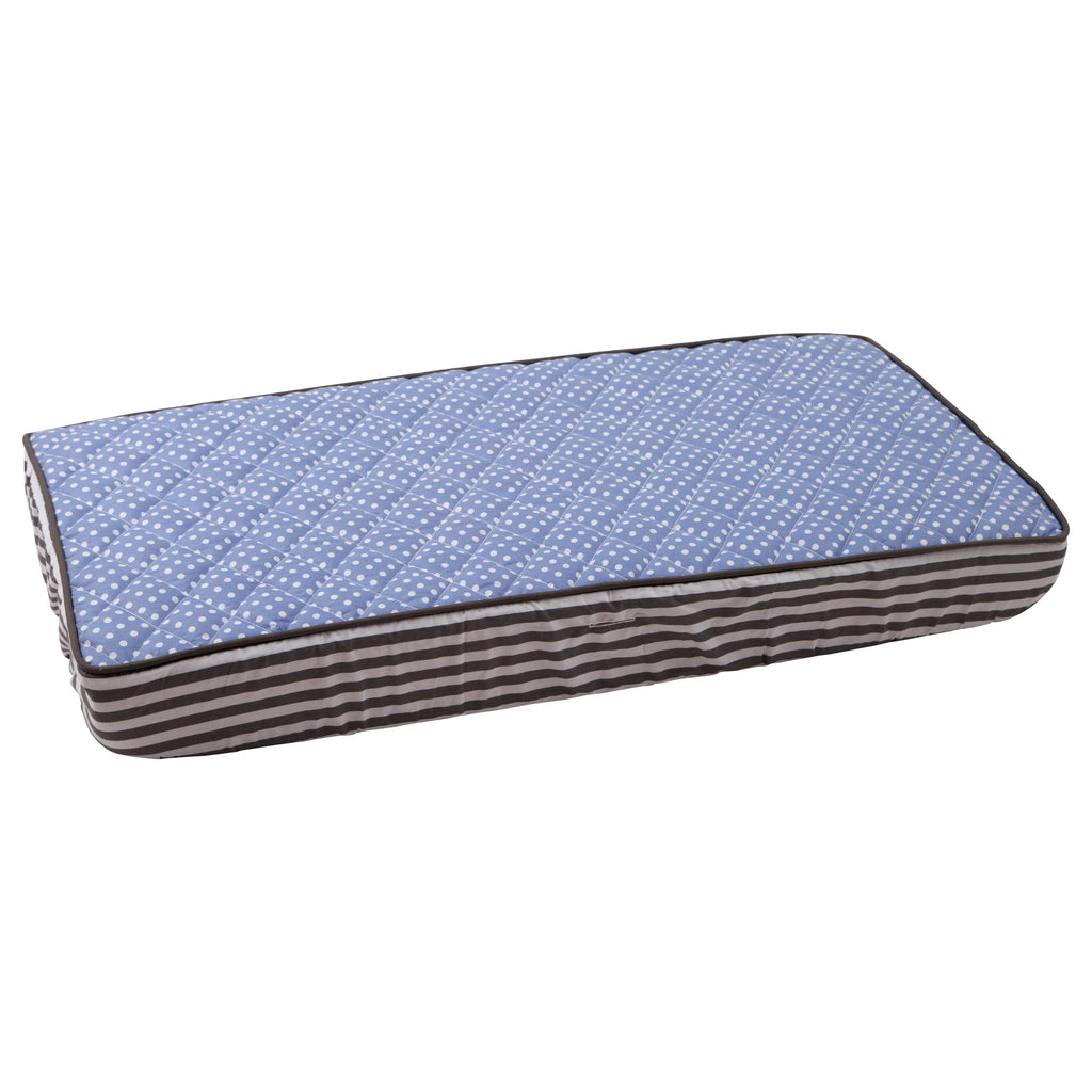 Elephants Blue/Grey Quilted Changing Pad Cover - Bacati - Changing pad cover - Bacati