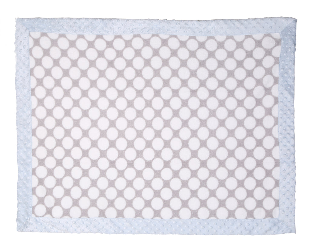 Bacati - Elephants Blue/GreyEmbroidered Plush Blanket, Elephants Blue/Grey with Multiple Options - Bacati