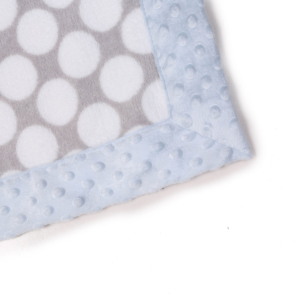 Bacati - Elephants Blue/GreyEmbroidered Plush Blanket, Elephants Blue/Grey with Multiple Options - Bacati