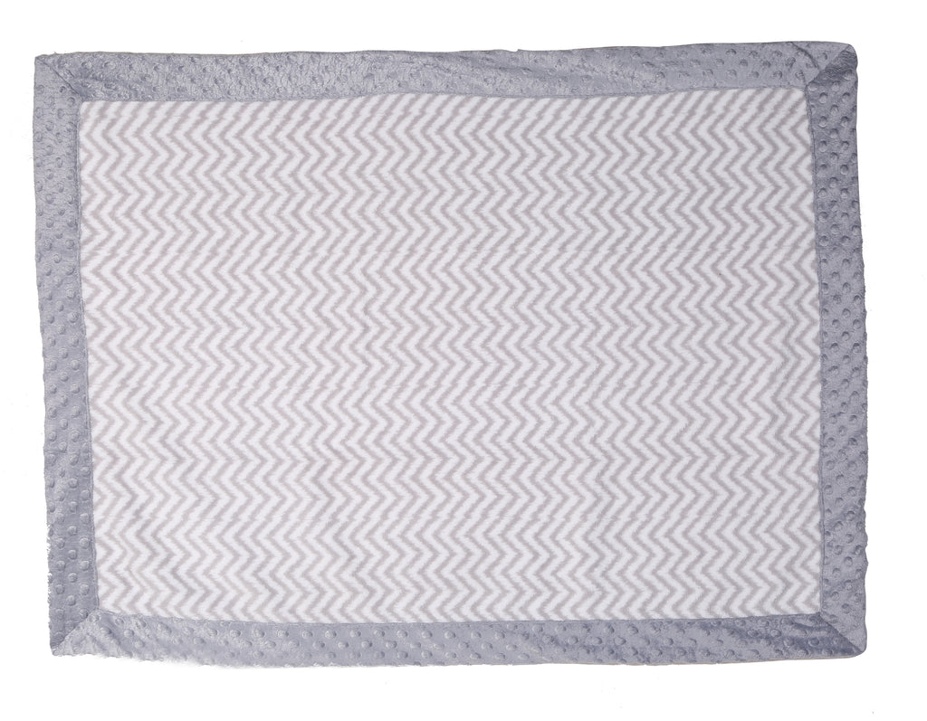 Bacati - Embroidered Plush Blanket, Elephants White/Grey with Multiple Options - Bacati