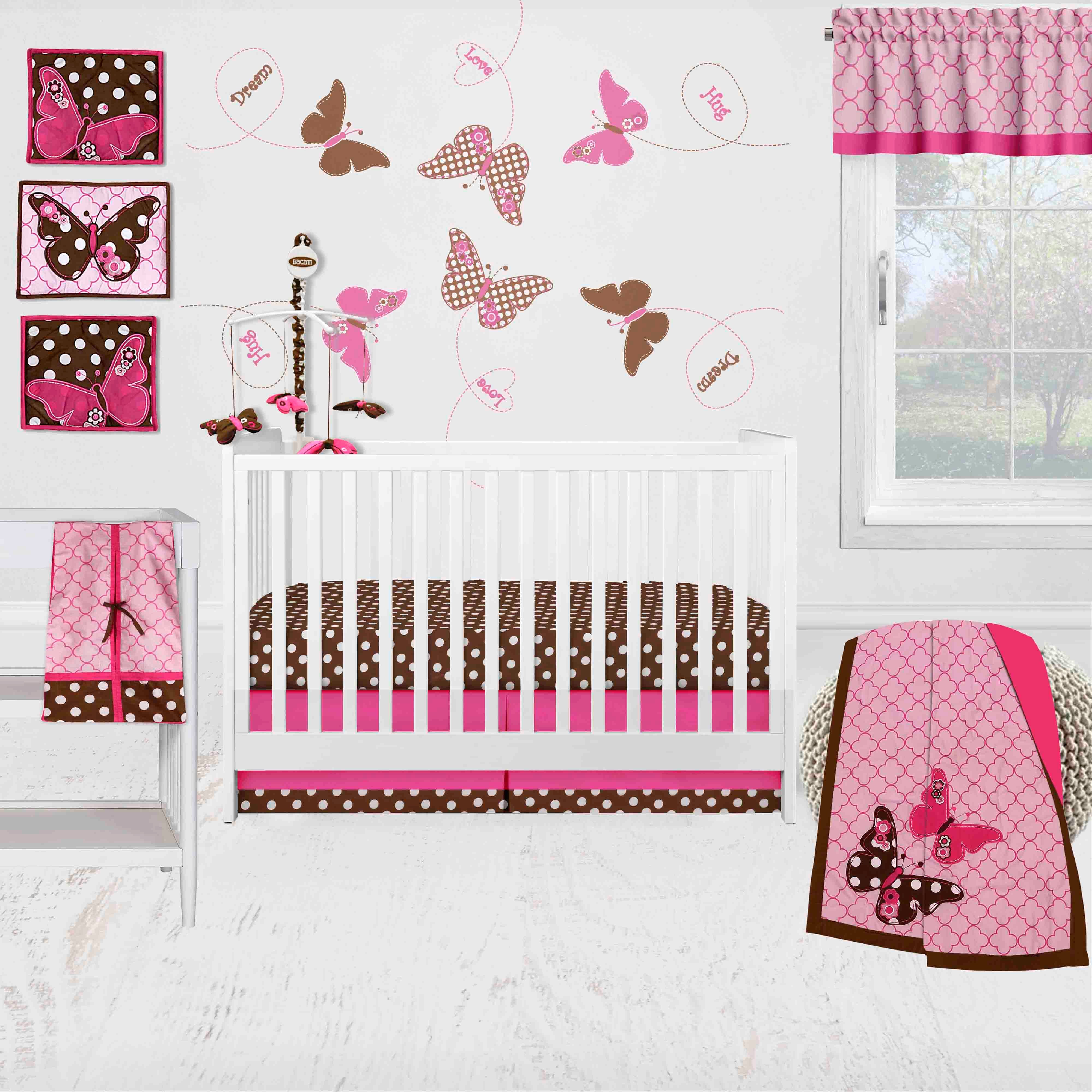 Bacati Butterflies 10-Piece Crib Bedding Set with Two Crib Sheets