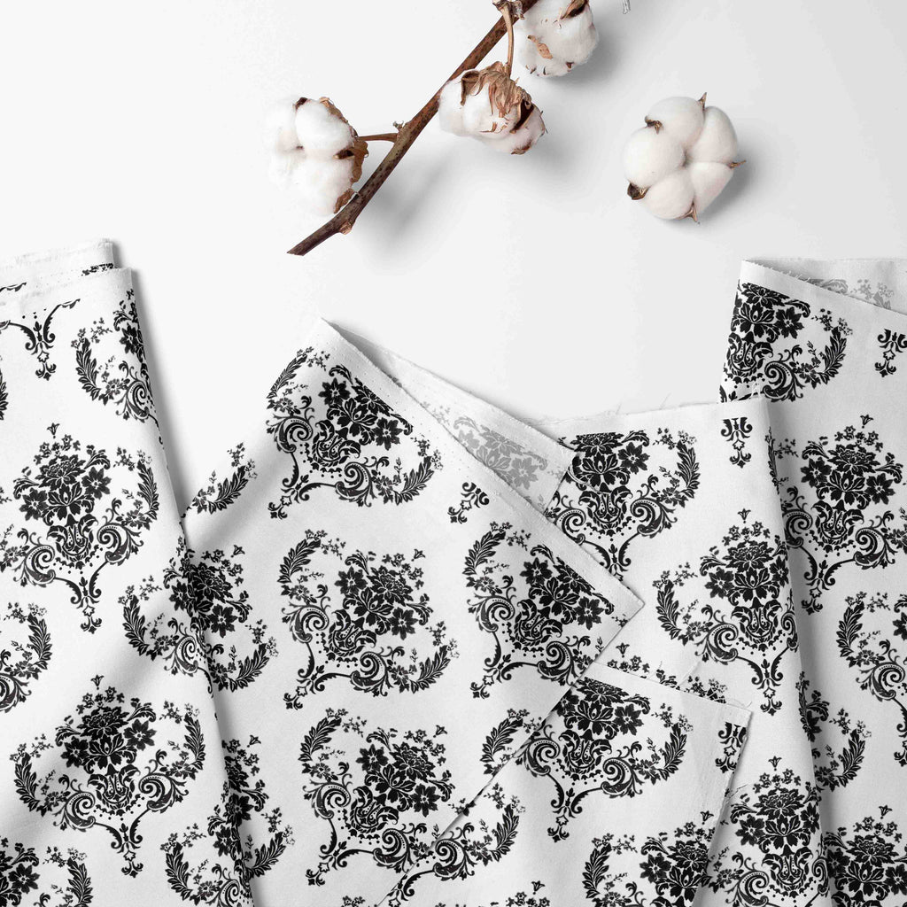 Bacati - Classic Damask Black/White Neutral Quilted Changing Pad Cover - Bacati - Changing pad cover - Bacati