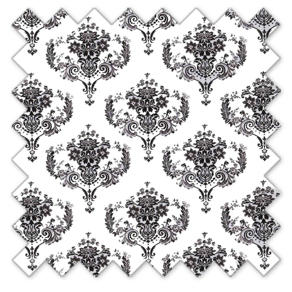 Classic Damask Black/White Neutral Quilted Changing Pad Cover - Bacati - Changing pad cover - Bacati