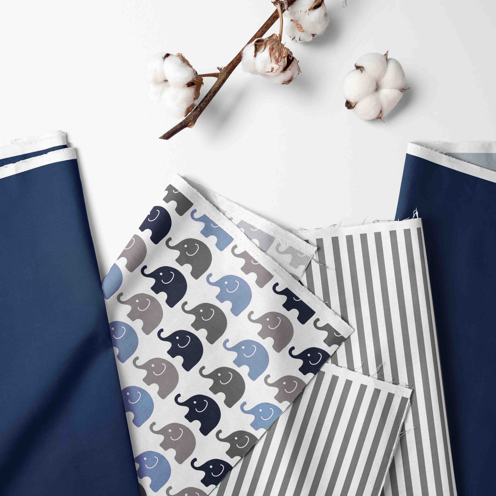 Bacati - Decorative Pillow Elephants Blue/Grey - Bacati