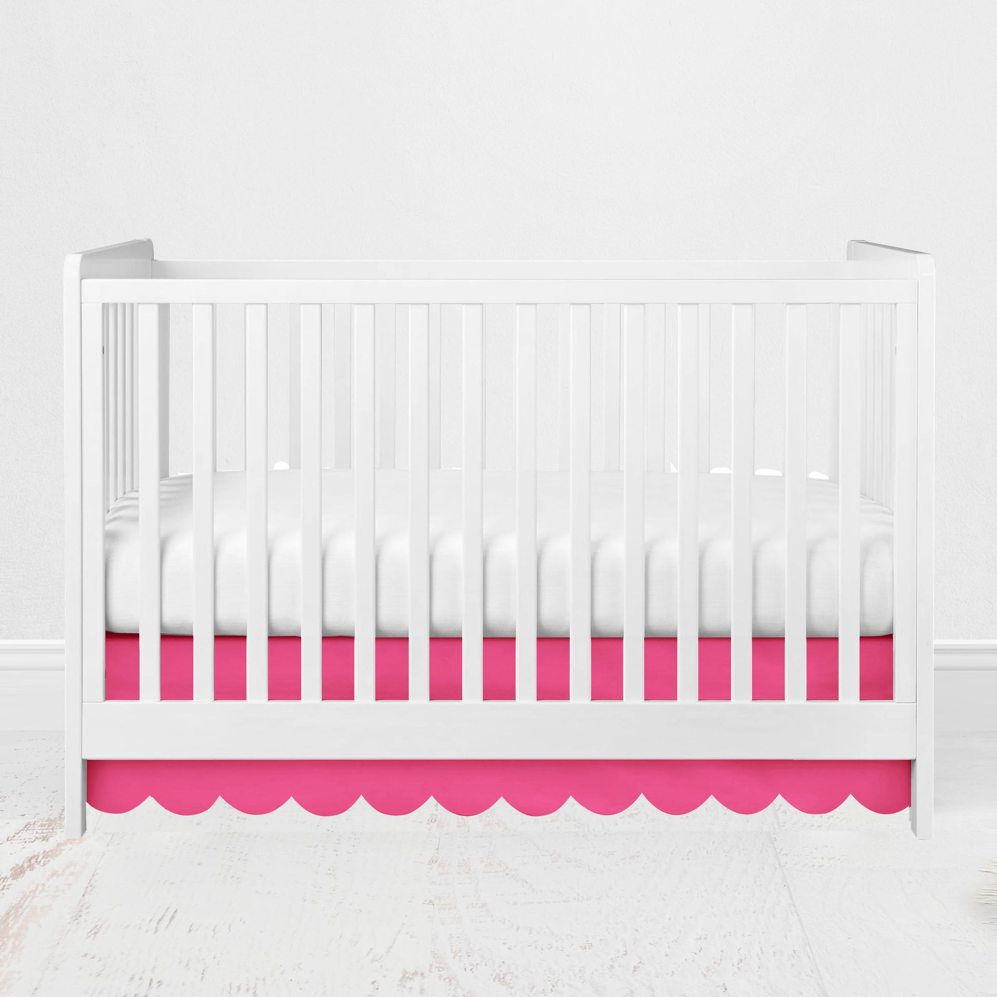Bacati -Scallop at the Bottom Tailored Crib or Toddler Bed Skirt or Du