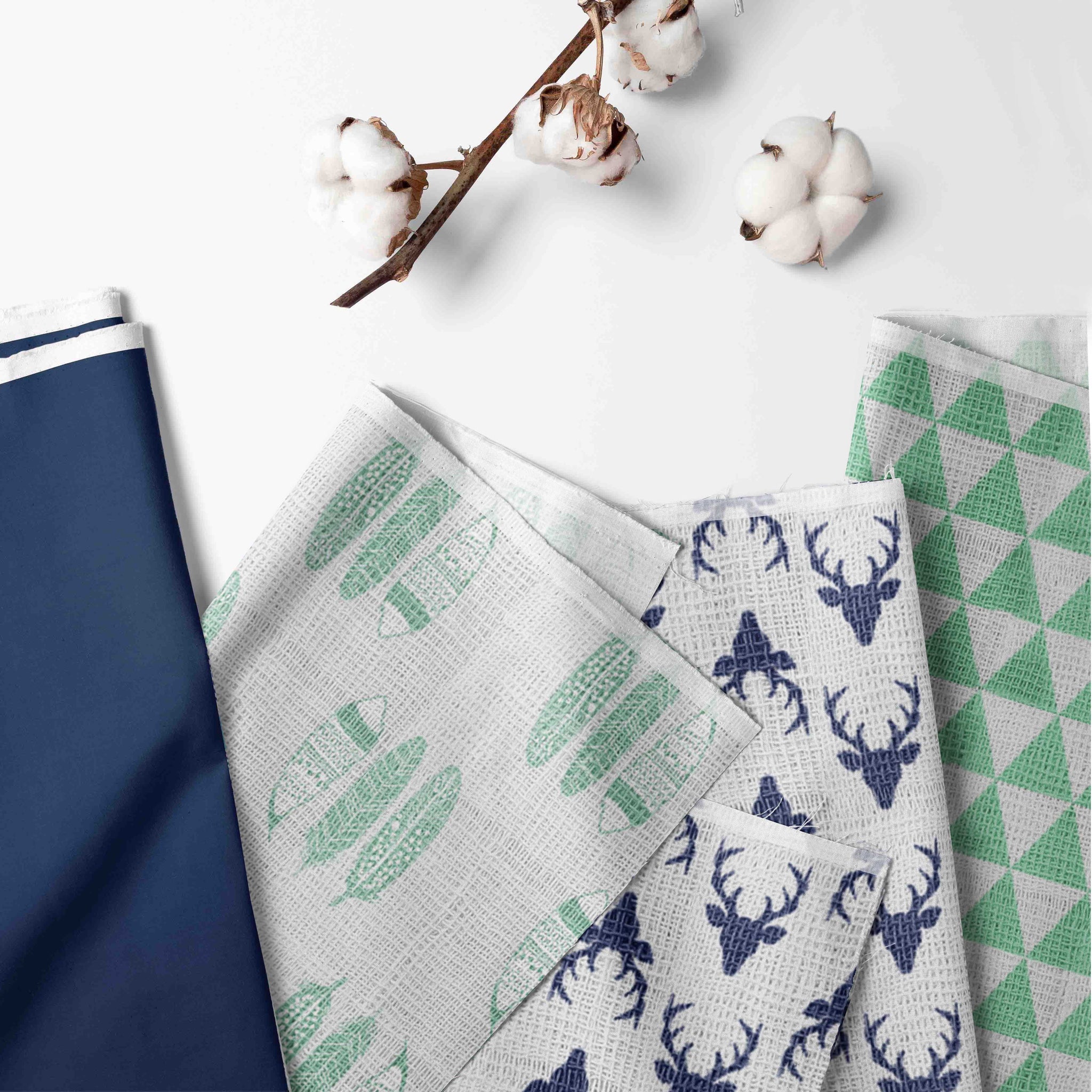 Bacati Tribal Feathers Buck Triangles 3 Piece Muslin Crib Bedding Se
