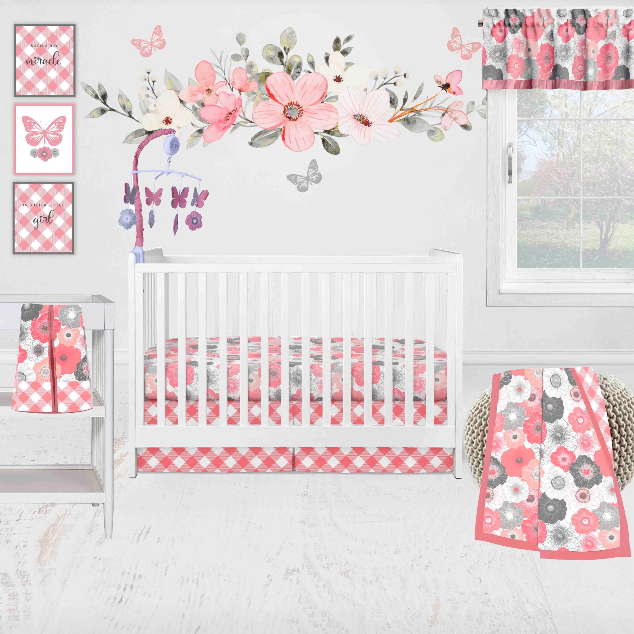 Watercolor floral crib bedding set online