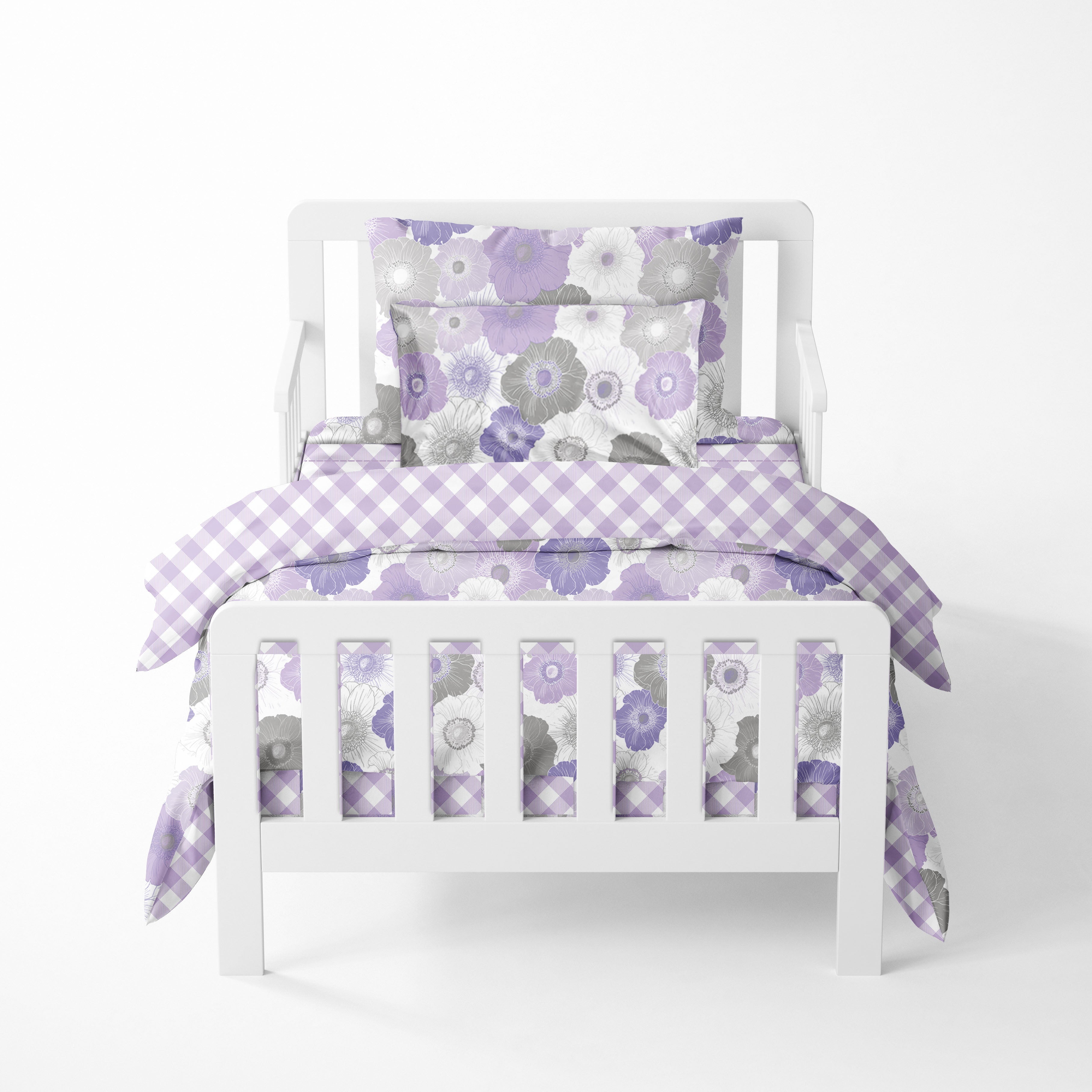 Bacati pc Toddler Bedding Set 100% Cotton Percale, Watercolors Flo