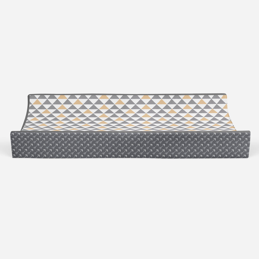 Woodlands Beige/Grey Quilted Changing Pad Cover - Bacati - Changing pad cover - Bacati