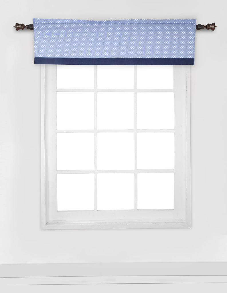 Elephants Blue/Grey Window Curtain Panel/Valance - Bacati - Curtain Panel - Bacati