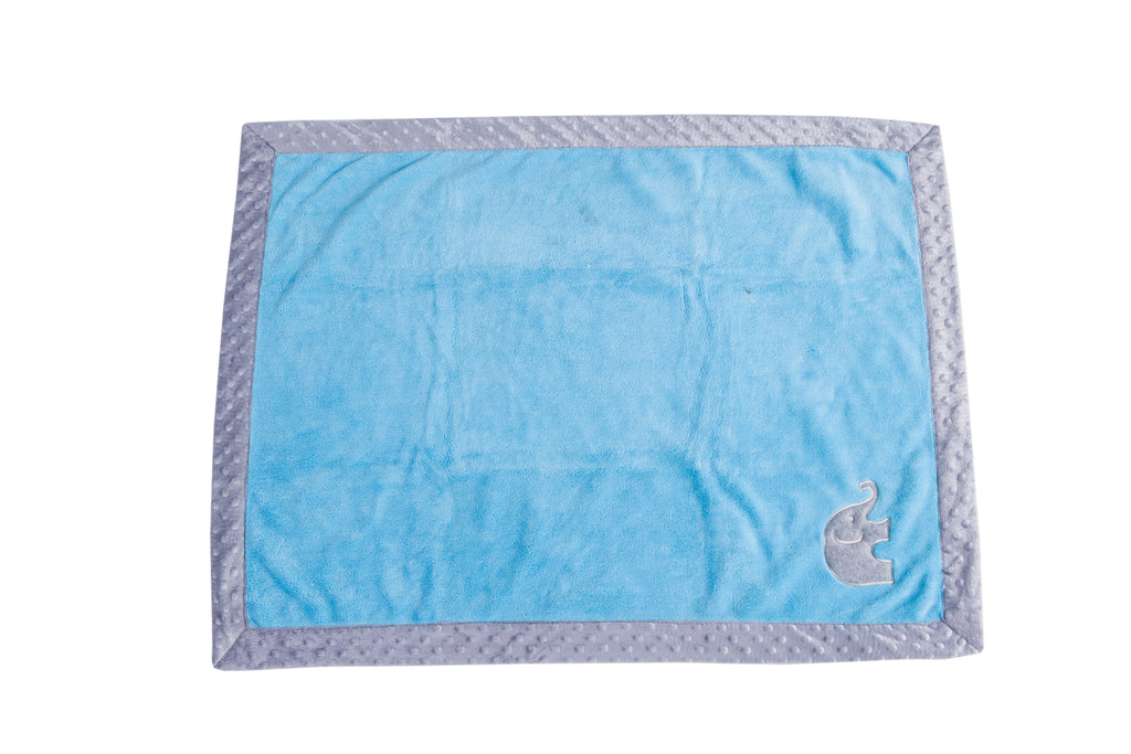 Embroidered Plush Blanket, Elephants Aqua/Mint/Grey with Multiple Options - Bacati - Embroidered Plush Blanket - Bacati