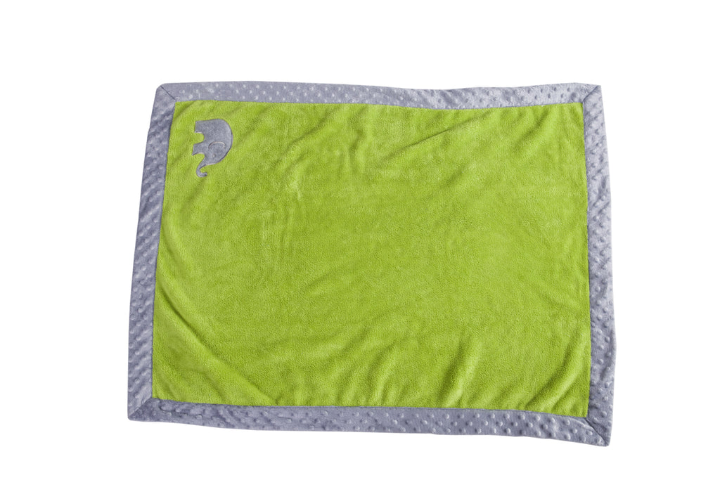 Embroidered Plush Blanket, Elephants Aqua/Mint/Grey with Multiple Options - Bacati - Embroidered Plush Blanket - Bacati