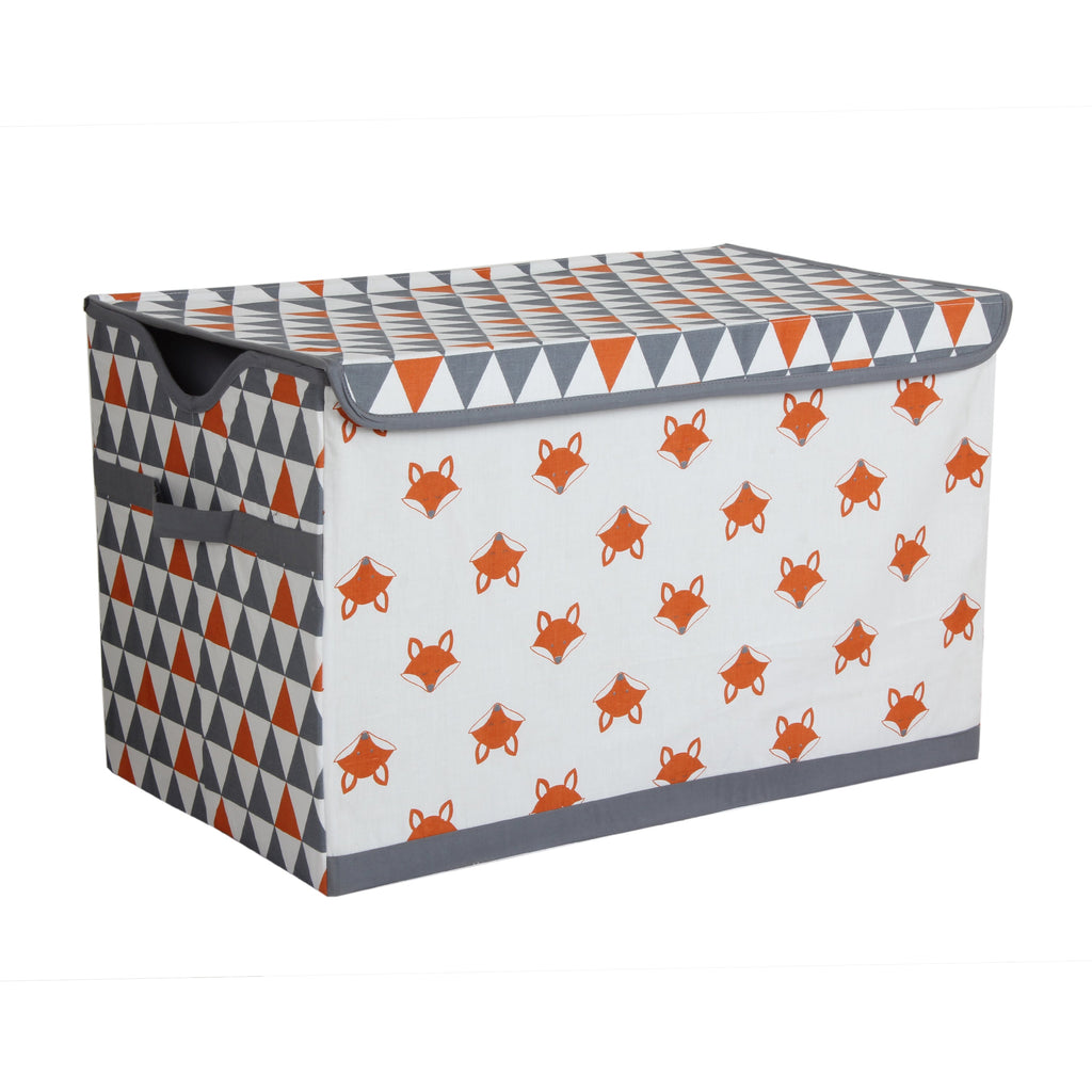 Bacati - Playful Fox Neutral Nursery Kids Storage Items, Orange/Grey - Bacati - Nursery/Kids Storage - Bacati