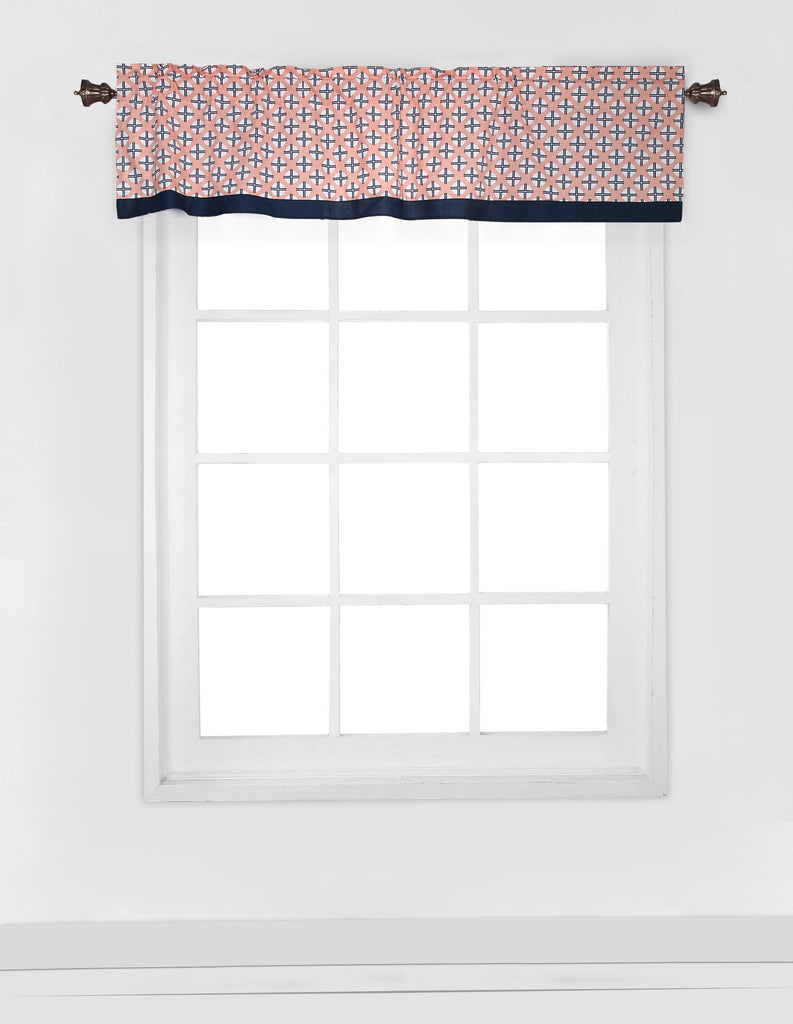 Tribal Olivia Coral/Navy Girls Crib Bedding Set - Bacati - Crib Bedding Set - Bacati