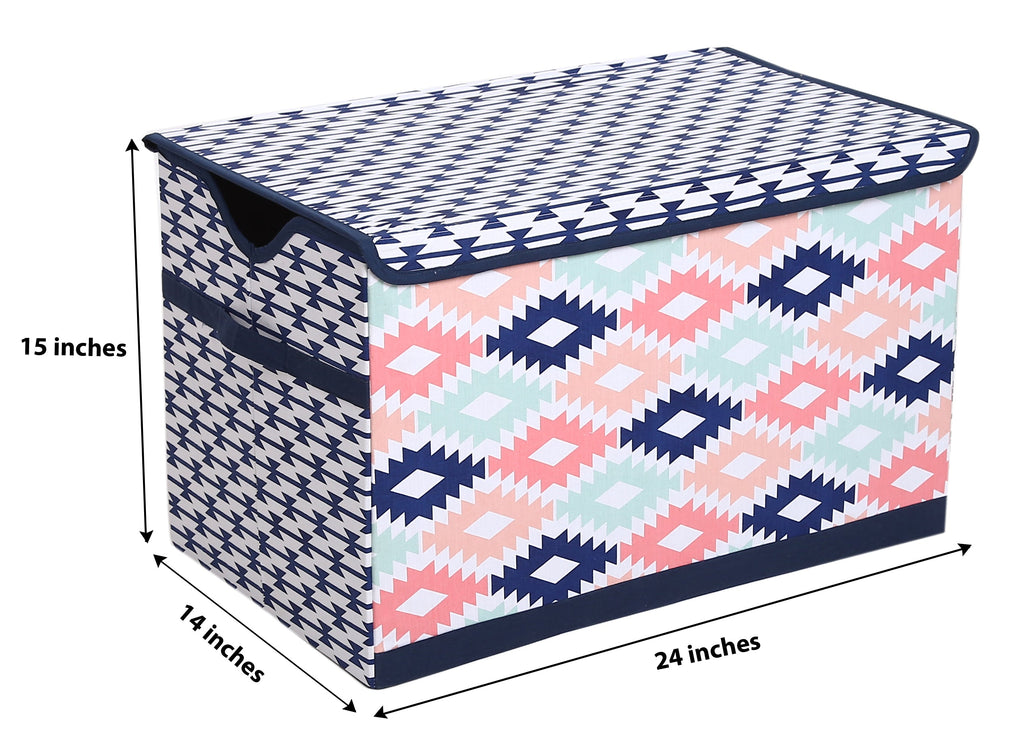 Aztec Emma Girls Nursery Kids Storage. Coral/Mint/Navy - Bacati - Nursery/Kids Storage - Bacati