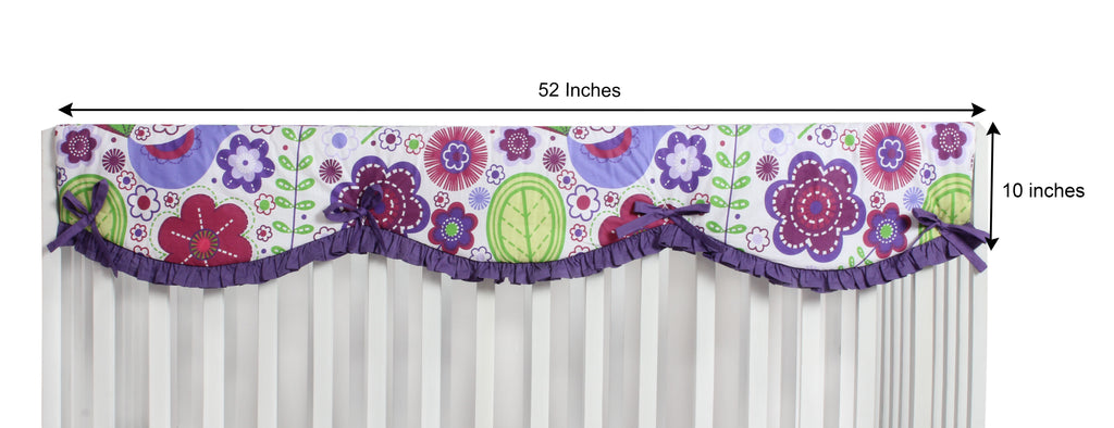 Crib Rail Guard Covers Cotton, Botanical, Purple/Lilac/Green/Plum - Bacati - Crib Rail Guard - Bacati