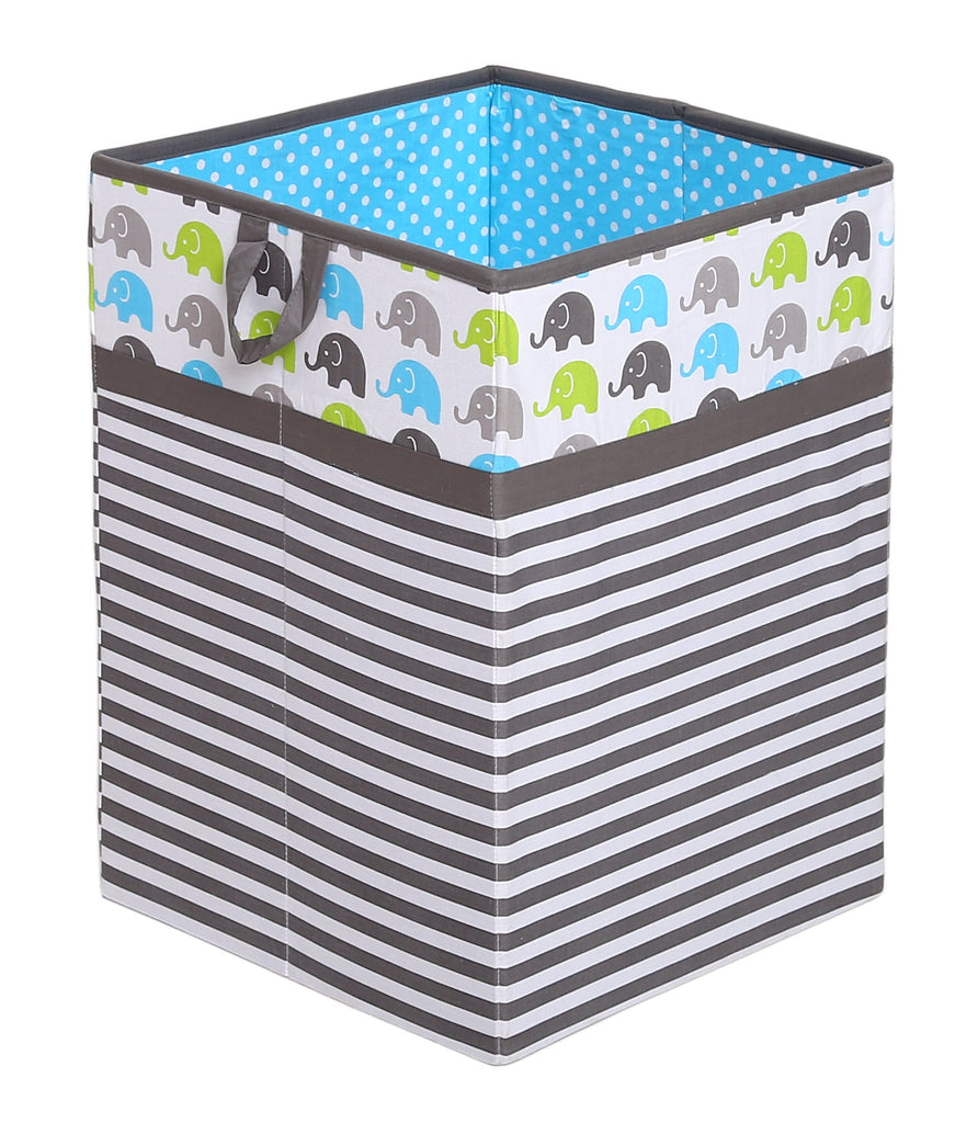 Bacati - Elephants Nursery Storage Items, Aqua/Lime/Grey - Bacati - Nursery/Kids Storage - Bacati