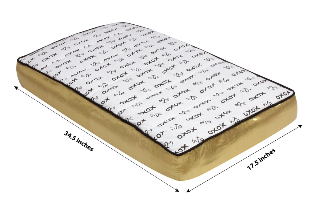 Love Aztec Black/Gold Neutral Quilted Changing Pad Cover - Bacati - Changing pad cover - Bacati