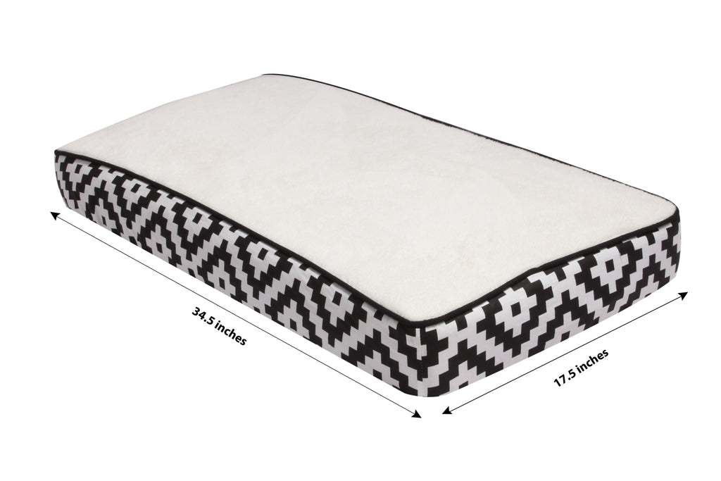 Aztec Love Black Neutral Quilted Changing Pad Cover - Bacati - Changing pad cover - Bacati